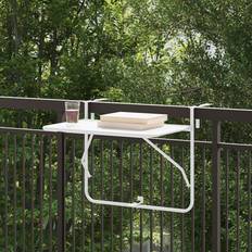 Metal Balcony Tables vidaXL White Metal 60 x 39 x 50 cm Balcony Table