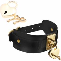 Heart Lock Key Collar Black