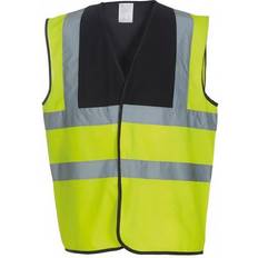 Work Vests Yoko Unisex Adult Hi-Vis Contrast Trim Waistcoat - Paramedic Green/Yellow