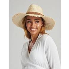 Natural Hats South Beach Fedora Hat With Frayed Edges - Print