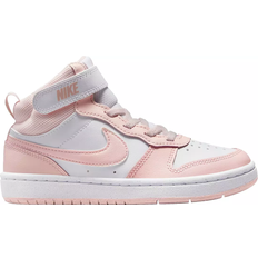 Nike Court Borough Mid 2 Preschool Girls' Shoes - White/Echo Pink