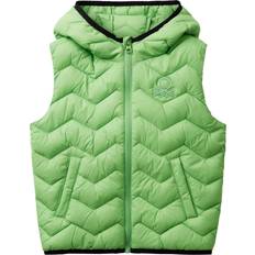 Green Vests United Colors of Benetton Kids' Zig Zag Padded Down Gilet - Light Green