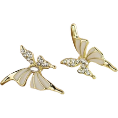 Shein pair Exquisite Irregular Butterfly Stud Earrings Elegant Versatile Light Luxury And Fashionable For Women Everyday Wear