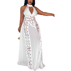 Shein Plus White Lace Floral Lightweight Cocktail Party Dress