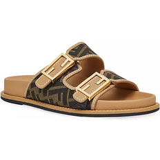 Fendi women shoes Fendi FF fabric slides marron
