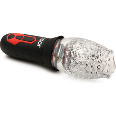 Sexleksaker XR Brands Drehender Und Vibrierender Masturbator Transparent Schwarz