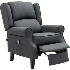 Homcom Reclinerfåtöljer Homcom Med Fotpall Och Massage Mörkgrå Linne Fåtölj
