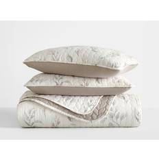 iEnjoy Home Luxury All Season 2 Watercolor Leaves/Stripe Blankets Beige, Brown (274.3x243.8cm)