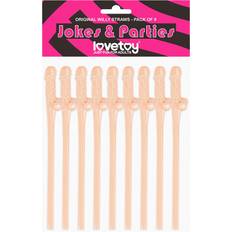 Pack Of 9 Willy Straws Flesh Pink
