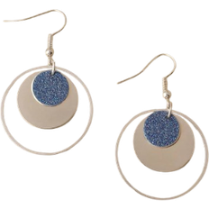 Shein 1pair Elegant Blue Round Earrings Suitable For Daily Wear