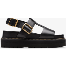 Clarks Hjemmesko & Sandaler Clarks Orianna Sky Lædersandaler Spænder Casual - Sort
