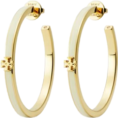 Tory Burch Kira Enamel Hoop Earring Gold/New