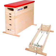 Rød Ribber Sport-Thieme Sprungkasten Multiplex 6-teilig Mit Schwenkrolleneinrichtung Kunstlederbezug Rot