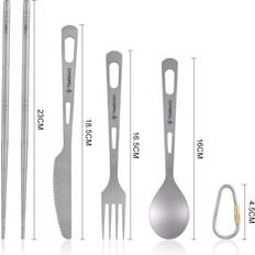 Titanium Flatware Knife Fork Spoon Set