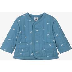 Organic Cotton Outerwear Petit Bateau Girls Blue Floral Quilted Cotton Jacket - Blue Floral