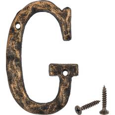 House Address Letter 5.5 Inch Cast Iron Vintage Letter-G for Sign Black Gold