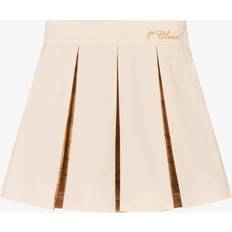 Beige Skirts Alviero Martini Pleated Geo Map Cotton Skirt - Beige