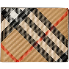 Burberry Check Slim E-Canvas Bifold Wallet - Beige