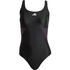 Lila Baddräkter adidas Sportbadeanzug - Dunkellila/Schwarz/Weiß