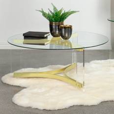 Mercer41 Janessa Round Glass Top Coffee Table
