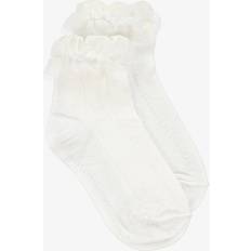 Abel & Lula Girls Tulle Trim Cotton Socks Weiß
