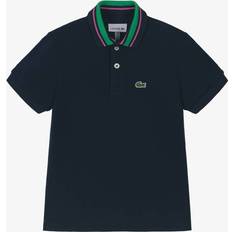 Polo Shirts on sale Lacoste Boys Piqué Striped Collar Polo Shirt - Navy Blue/Pink