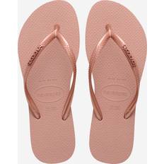 Red Flip-Flops Havaianas Slim Logo Metallic Sandals - Pink/Brown