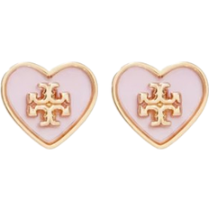 Tory Burch Women's Kira Heart Studs, Gold/Pink, One