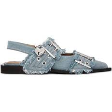 Ganni Buckle Ballerina - Faded Denim