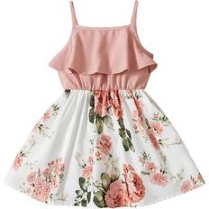 Shein Baby Girl Floral Print Ruffle Trim Cami Dress