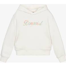 Girls Embroidered Cotton Hoodie - Ivory