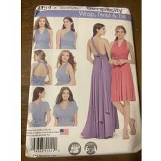 Yarn & Needlework Supplies Simplicity 1154 Women's Knit Wrap Tie Dress XXS-XXL