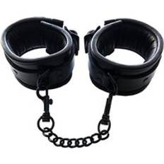 Rouge Padded Leather Ankle Cuffs Black