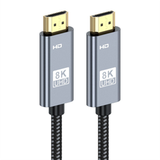 Tlily 8K Compatible Flat Cable 48Gbps High Speed 8K 60hz 4K144Hz Braided 2.1 Cord