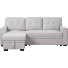 Lilola Home Lucca II 84.5 Inch Reversible Sleeper Sectional with Storage Chaise and Pocket Coil Seating Sofa 84.5" 3 Seater