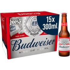 Budweiser Lager Beer Bottles 15 x 300ml