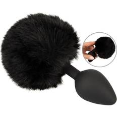 You2Toys Fluffy Bunny Tail Butt Plug Medium Svart