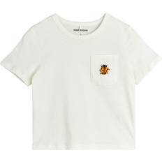 116/122 Overdele Mini Rodini Ladybugs T-shirt - Offwhite
