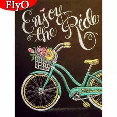 Black Diamond Paintings Fiyo 5D Diamond Embroidery Bicycle Full Round Square Arrival Rhinestone Kit 20 x 30 cm