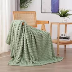 Sage green throw blanket Linecooo Sage Green Fleece Throw Blanket 50” x 60” Blankets Green (152.4x127cm)