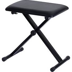 Livivo Folding Black Music Piano Stool Fully Adjustable Height Pro X Frame Keyboard Leather Bench Seat