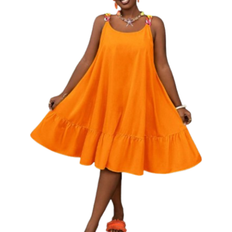 Shein Slayr Casual Yellow Shoulder Strap ALine Summer Dress