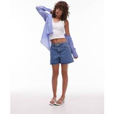 Mango Dame Shorts Mango Denimshorts Med Høj Talje Og Lige Ben - Blå