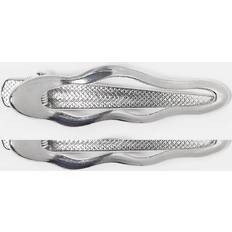 Pieces Silverfärgade Stora Hårspännen Med Vågig Design 2-pack