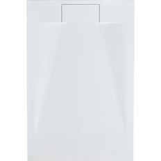 Showers Beliani Minimalist Shower Tray with Drain Effect White 80 x 120 x 3 cm