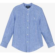 M Skjortor Barnkläder Ralph Lauren Striped Linen Shirt - Blå/Vitrandig