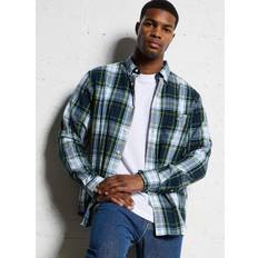 Gant REG Flannel Skjorte - Tartan Green