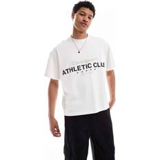 Herr - Silke/Siden T-shirts Jack & Jones Kort T-shirt Med Tryck Framtill Vit