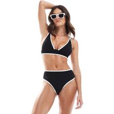Vero Moda Women Bikini Tops Vero Moda Textured Bikini Top With Tipping - Black