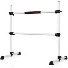 Push Up-Handles Costway 4 Feet Portable Ballet Barre with Adjustable Height-Gray